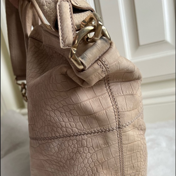 Authentic Givenchy Nightingale Croc Embossed Nubuck Leather Satchel Large - Picture 9 of 16